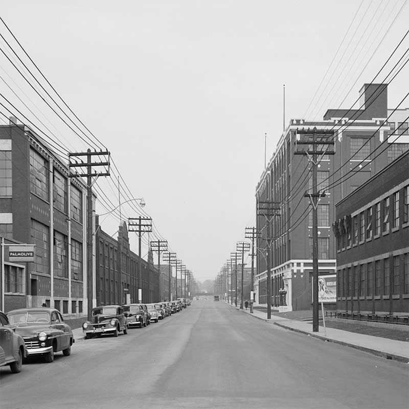 Carlaw Ave. looking north from Natalie St. (now Colgate Ave.), April 7, 1948.
