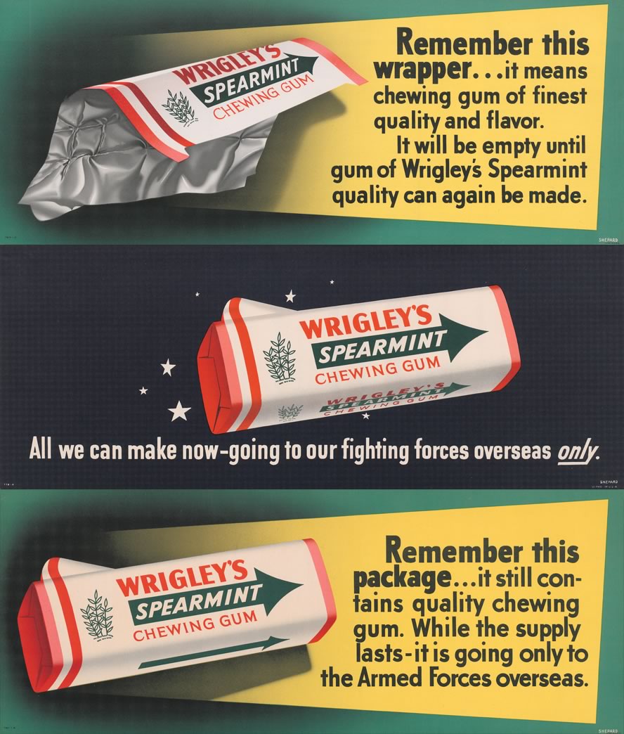 Colour Wrigley's advertisements