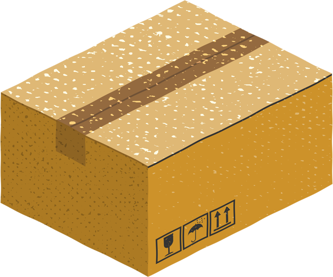 Illustration of cardboard box