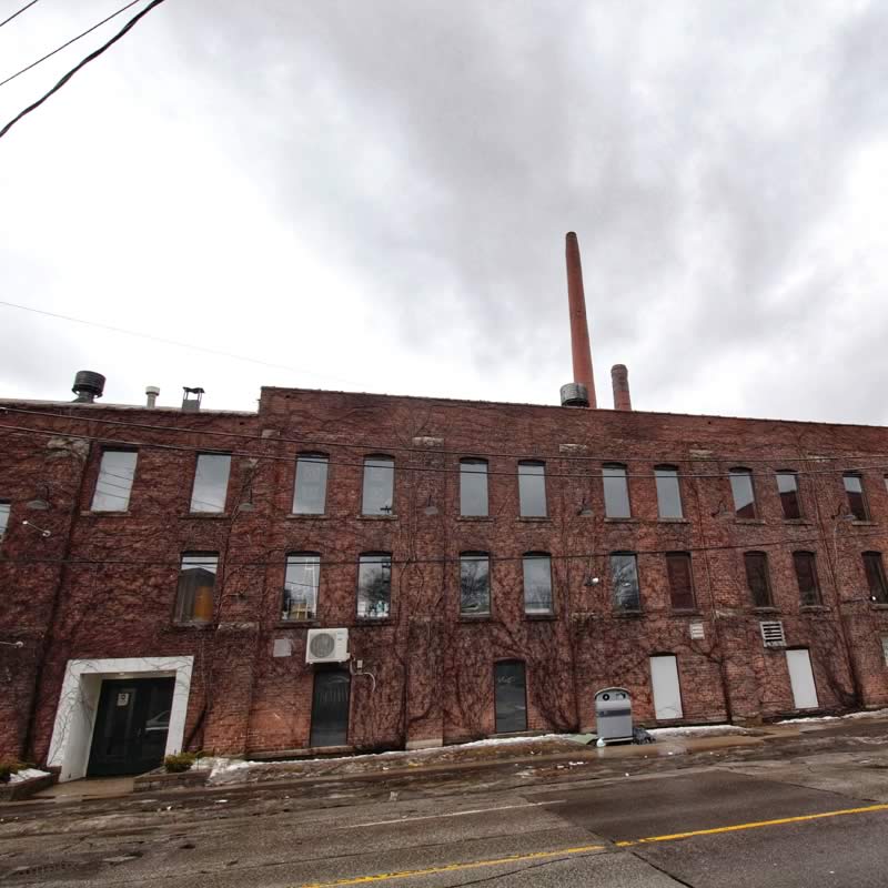 Former Jefferson Glass Factory, later Acme Paper Box, factory at 400 Carlaw Ave.