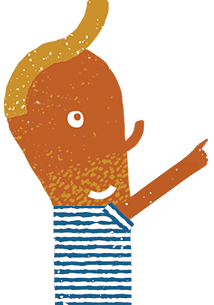 Illustration of a figure pointing upward