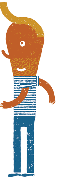 Animation of figure looking up at a gum package