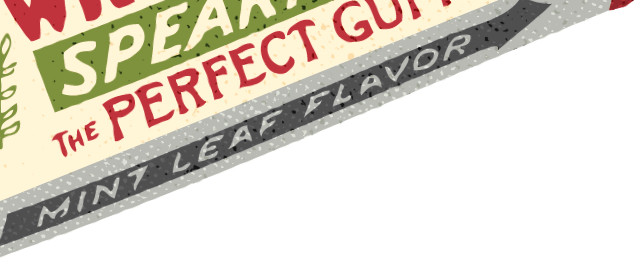 Illustration of giant gum package