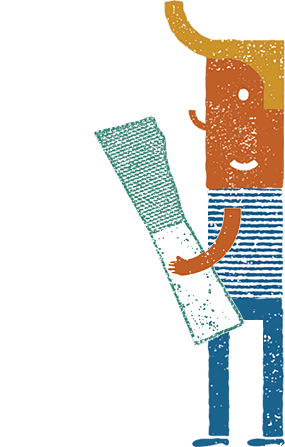 Animation of a figure unfolding a map