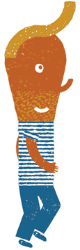 Illustration of a person walking forwards